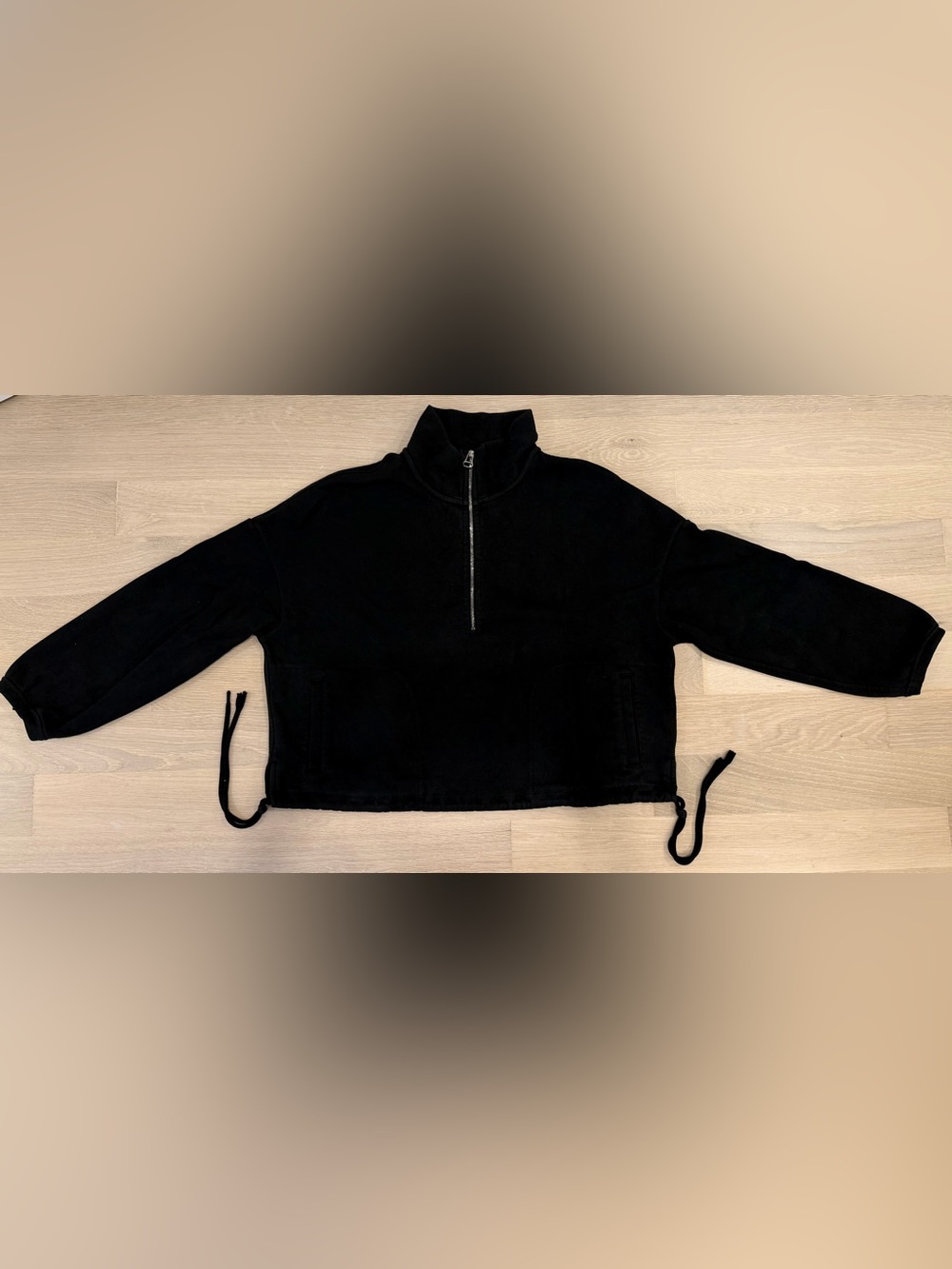 James Perse Y/OSEMITE Black Half Zip Oversized Pullover Sweatshirt | Size 0/XS